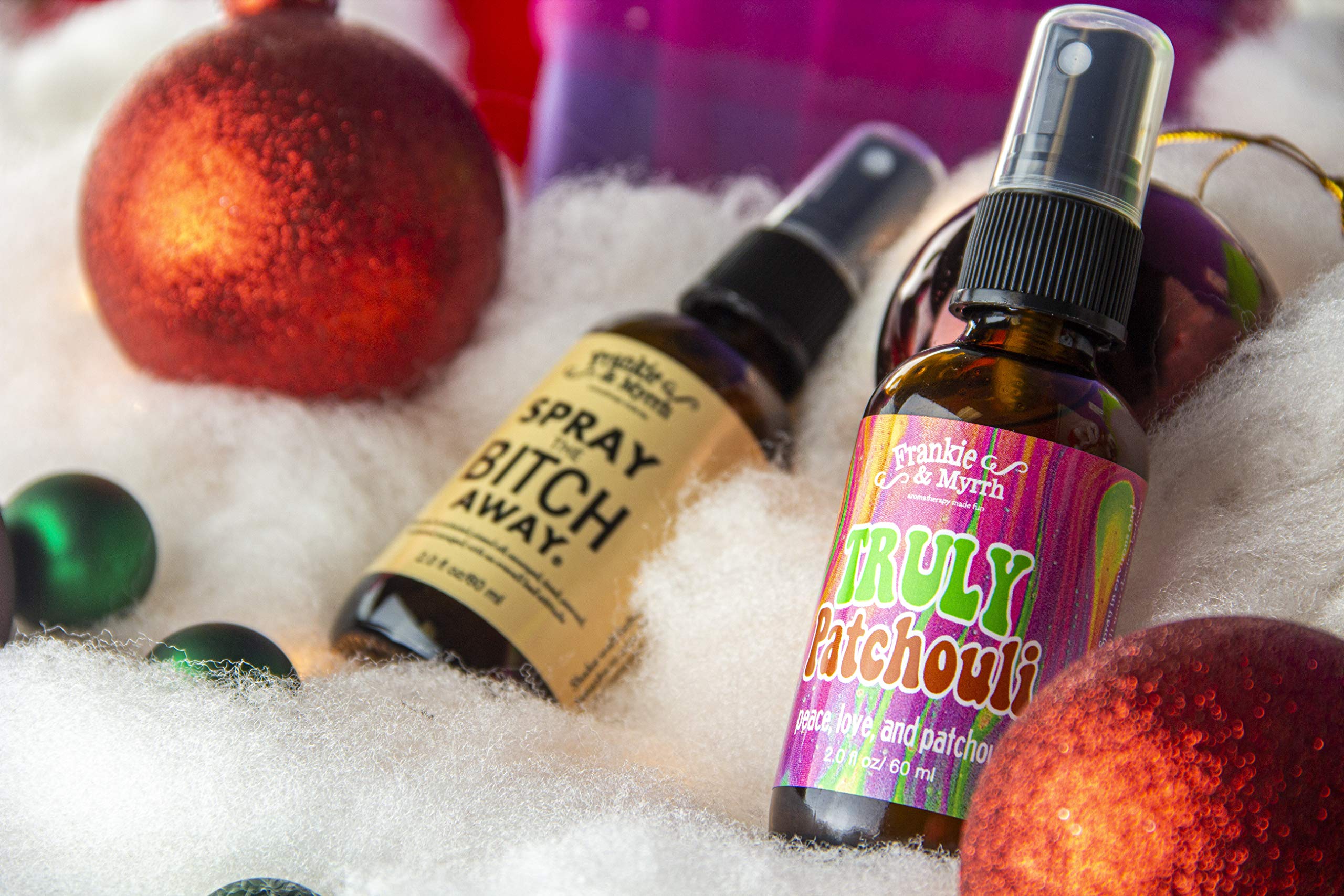 Frankie and Myrrh Truly Patchouli spray on linens for fresh scent