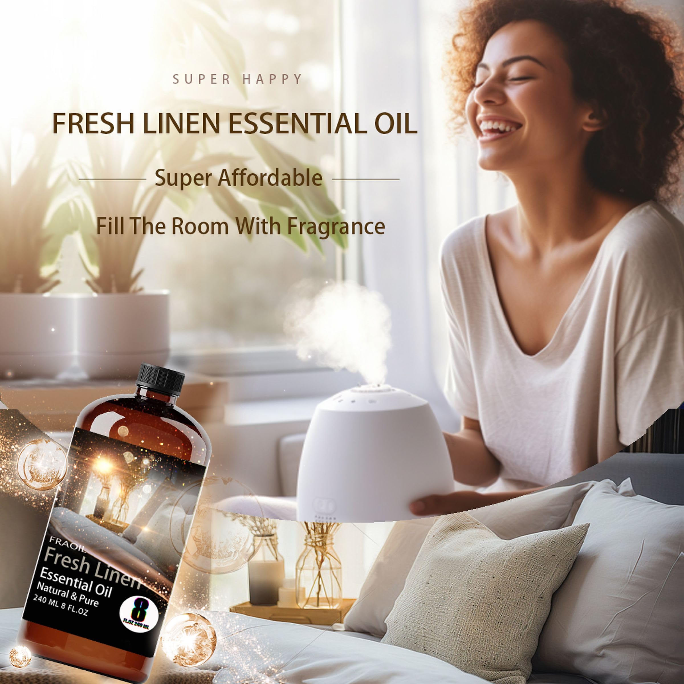 FRAOIL Fresh Linen candle making setup using essential oil