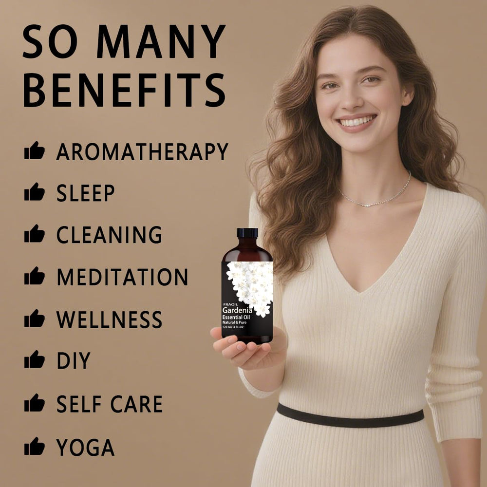 FRAOIL Gardenia diffuser essentials in use for aromatherapy sessions.