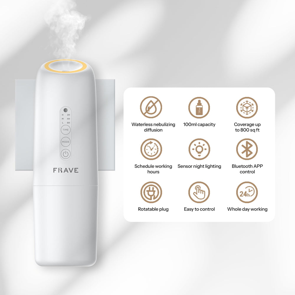 Frave Lumixx Diffuser hotel-style fragrance enhances larger spaces.