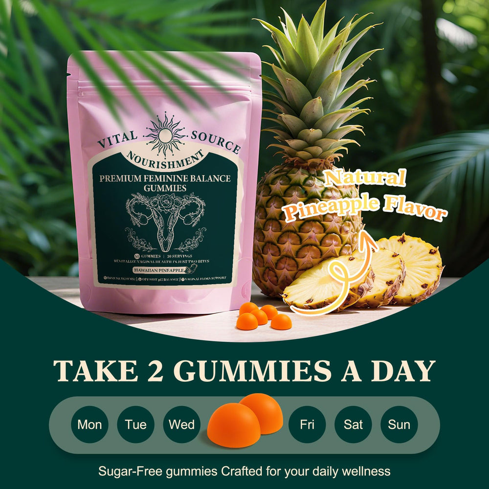 Gummies shown with a glass of water for daily consumption.