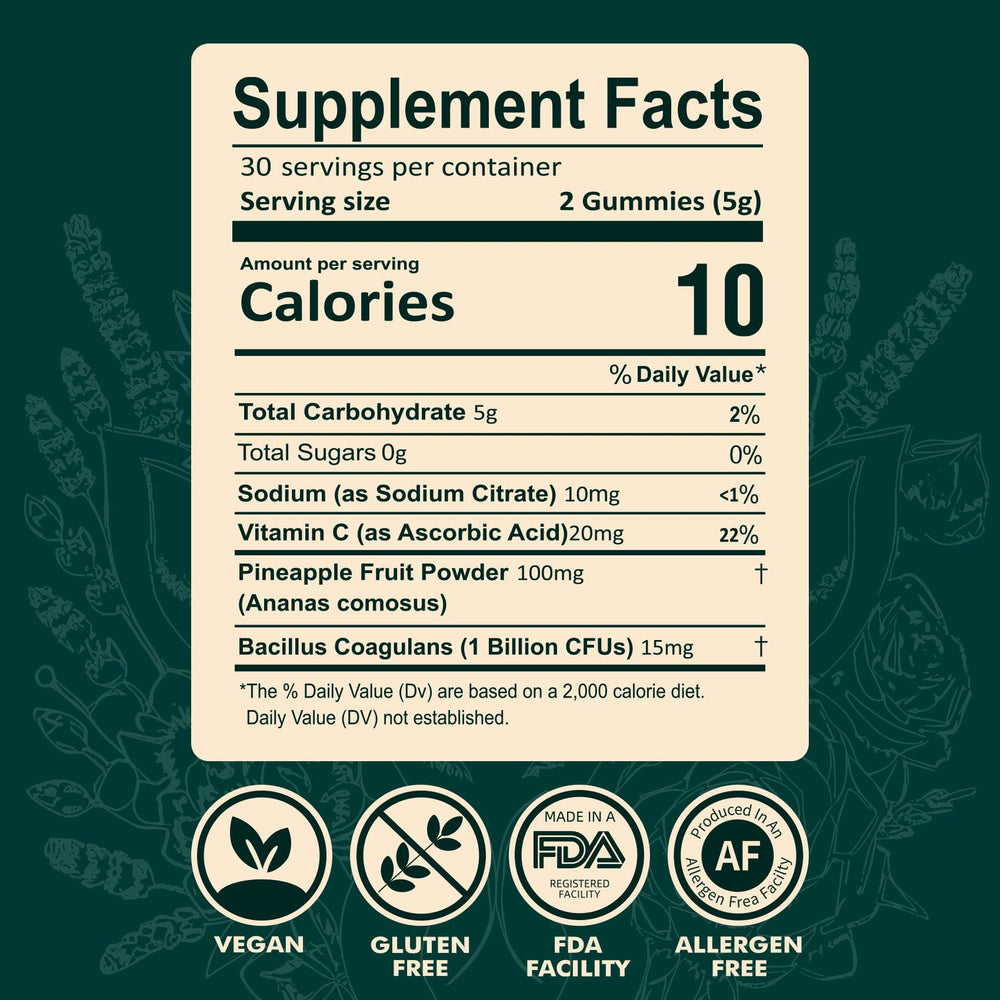 Gummies with tropical pineapple flavor offer easy daily wellness routine.