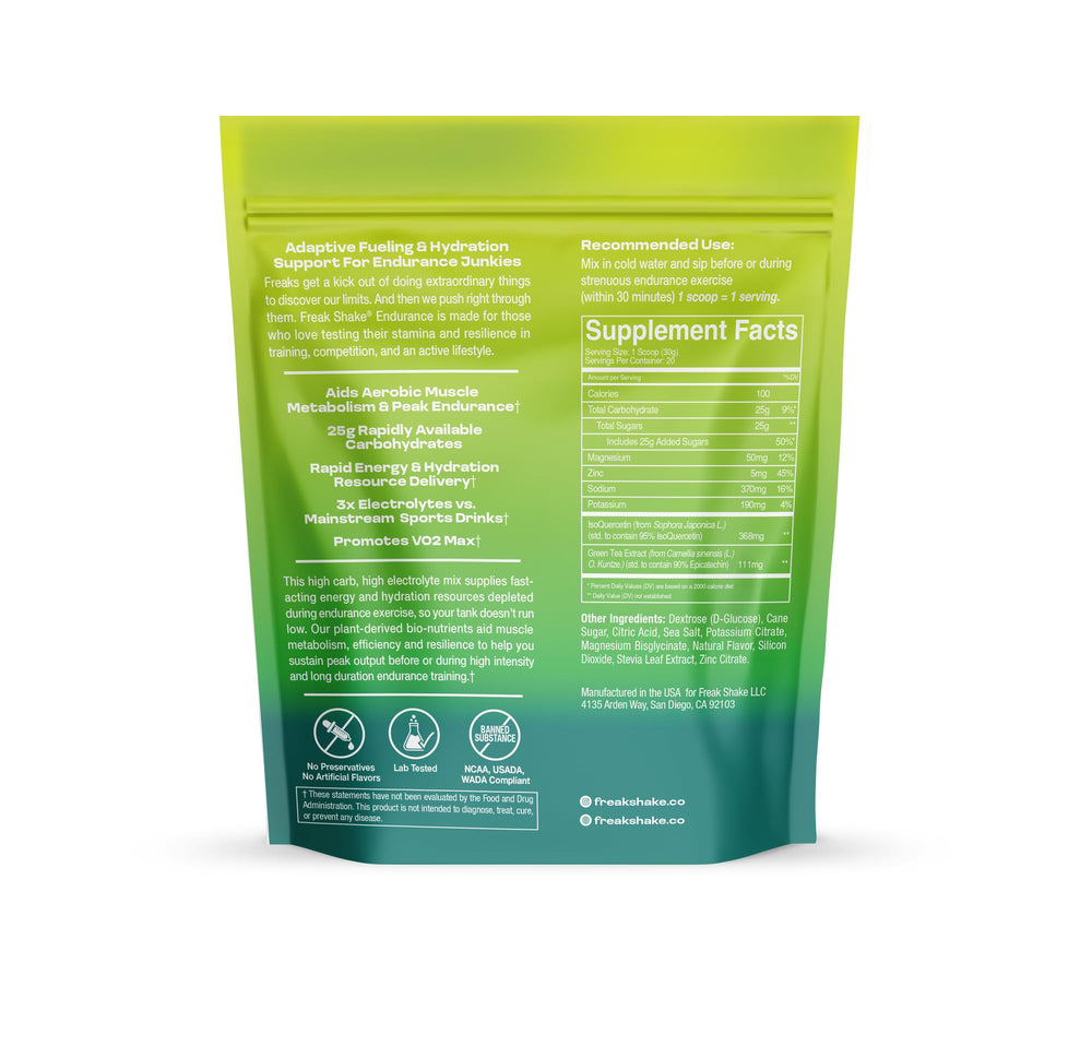 Freak Shake Fuel & Hydrate endurance blend with carbs and electrolytes for workouts