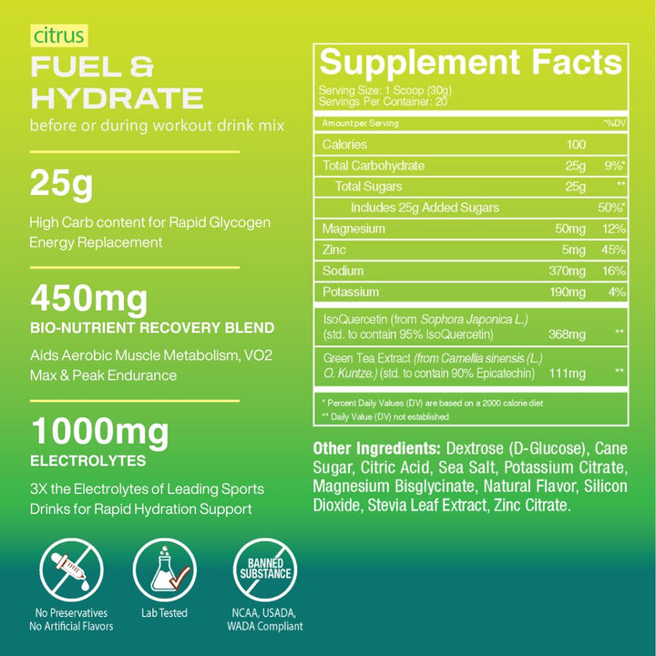 Freak Shake Fuel & Hydrate powder tub shown for convenient 20-serving endurance mix