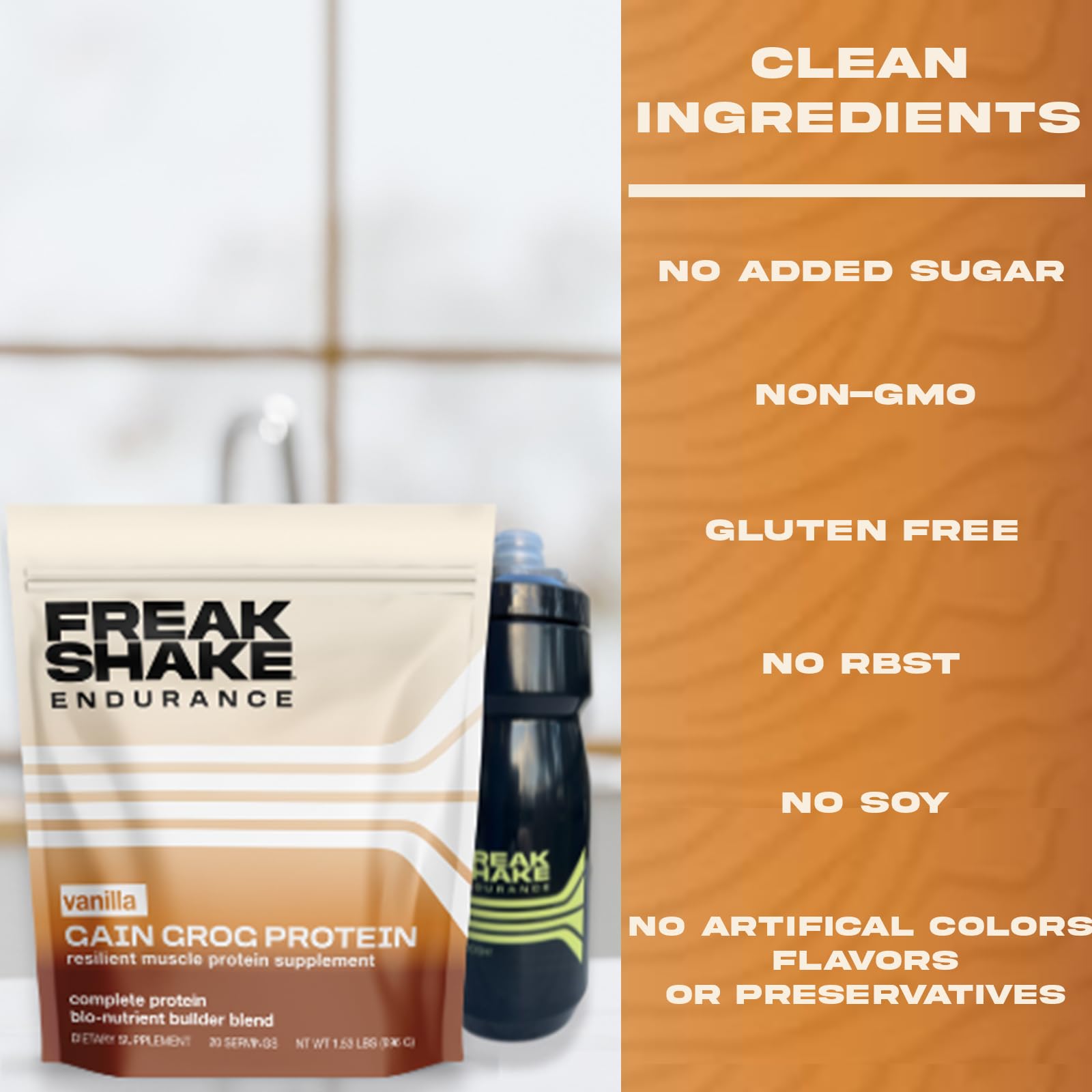 Freak Shake Vanilla Protein mixed drink prepared for endurance training