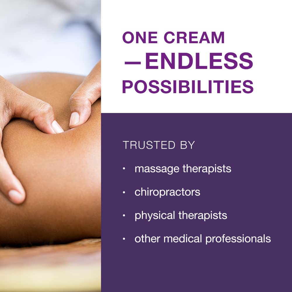 Free-Up Massage Cream label highlights fragrance-free and hypoallergenic features