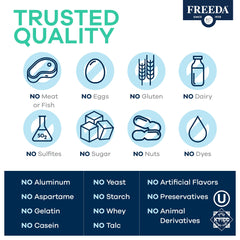 FREEDA Calcium Citrate Kosher certification visible on packaging for vegan use.