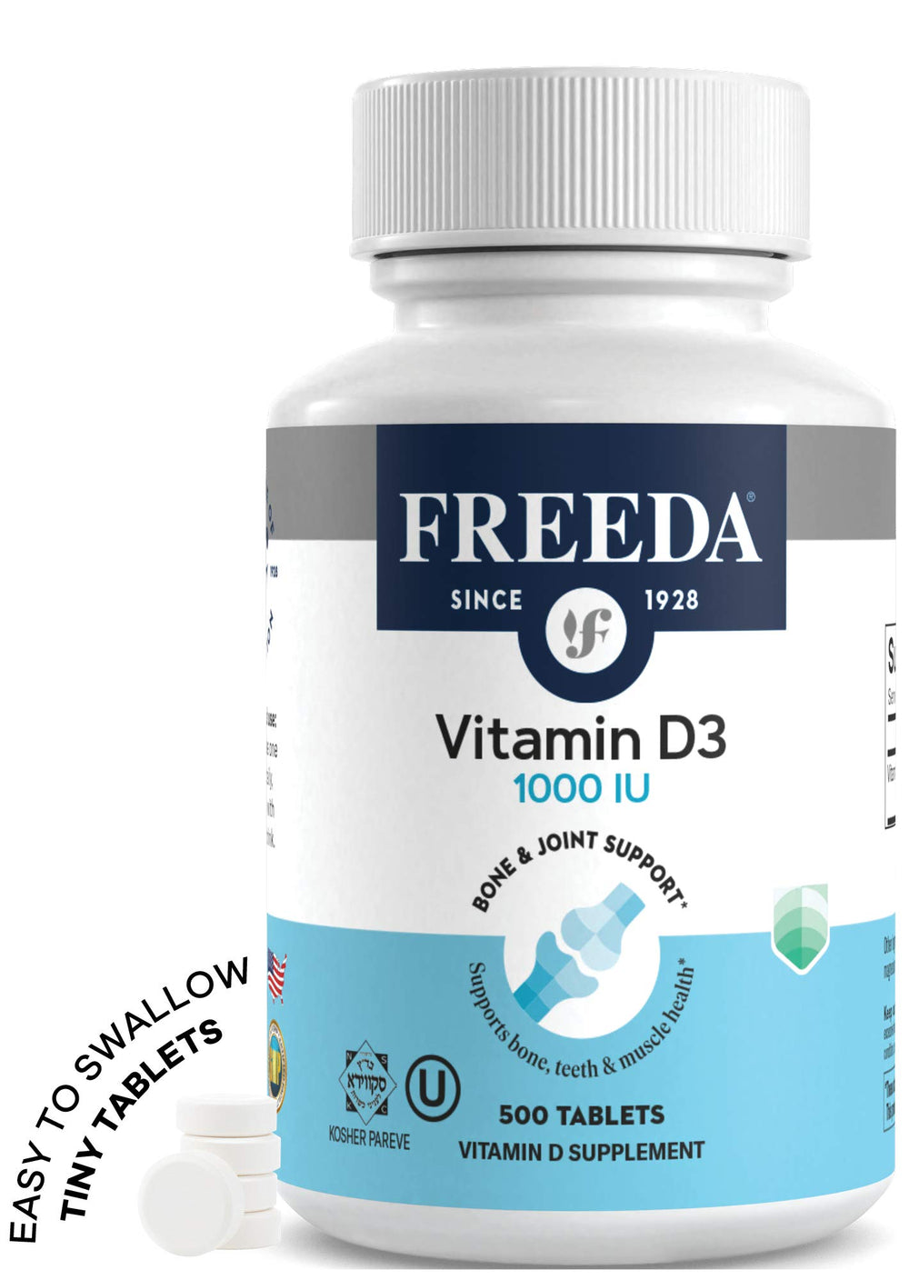 Routine-friendly FREEDA Vitamin D3-1000 IU setup for daily use.