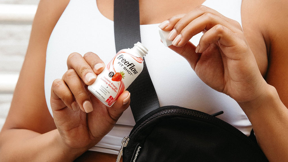 Freeflow Fit zero calories and no sugar feature highlighted.