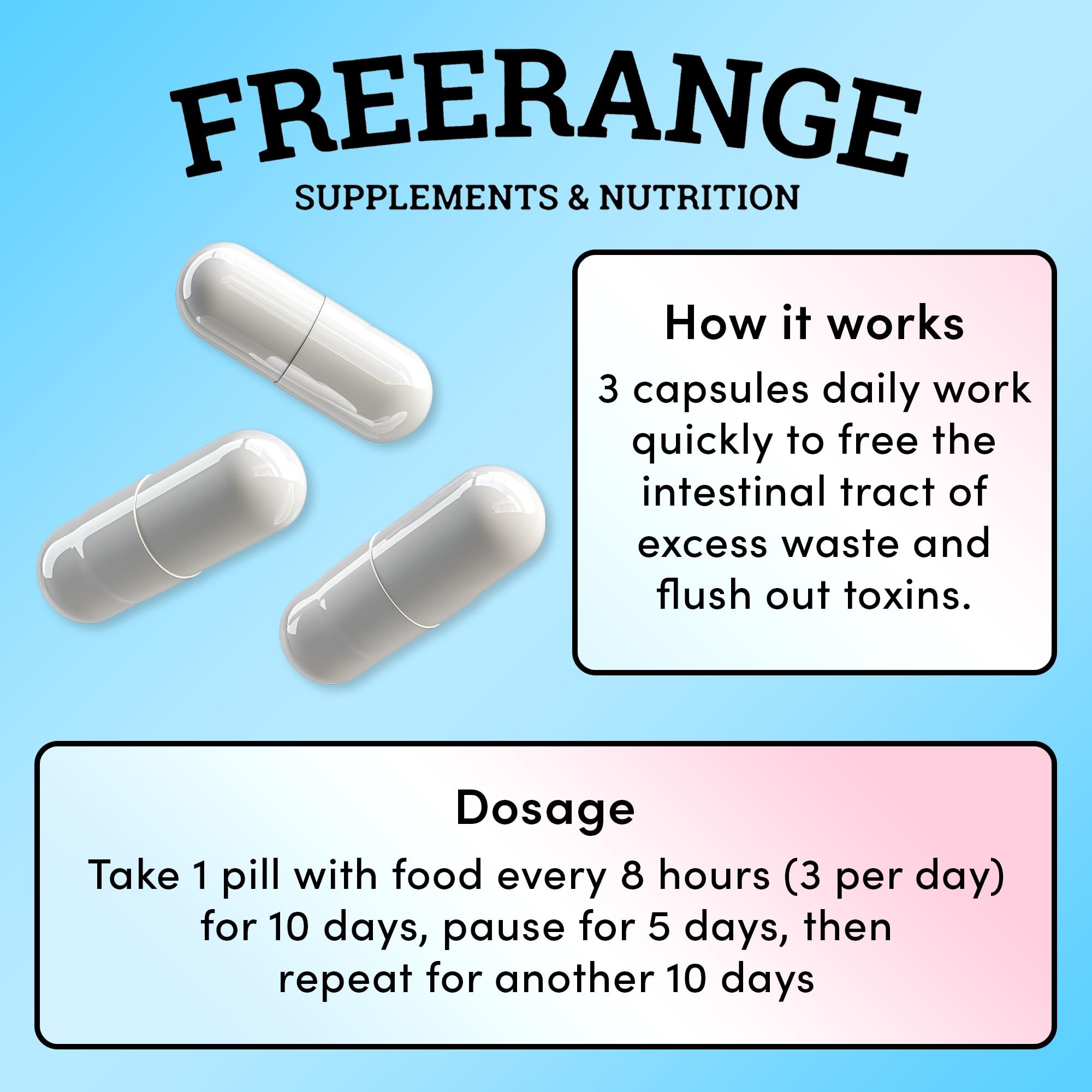 Freerange ParaPurge packaging and bottle in bright, clean design for vitality.