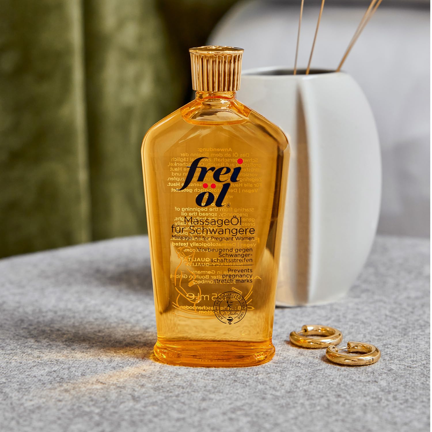Frei öl 200 ml bottle shown for long-lasting use.
