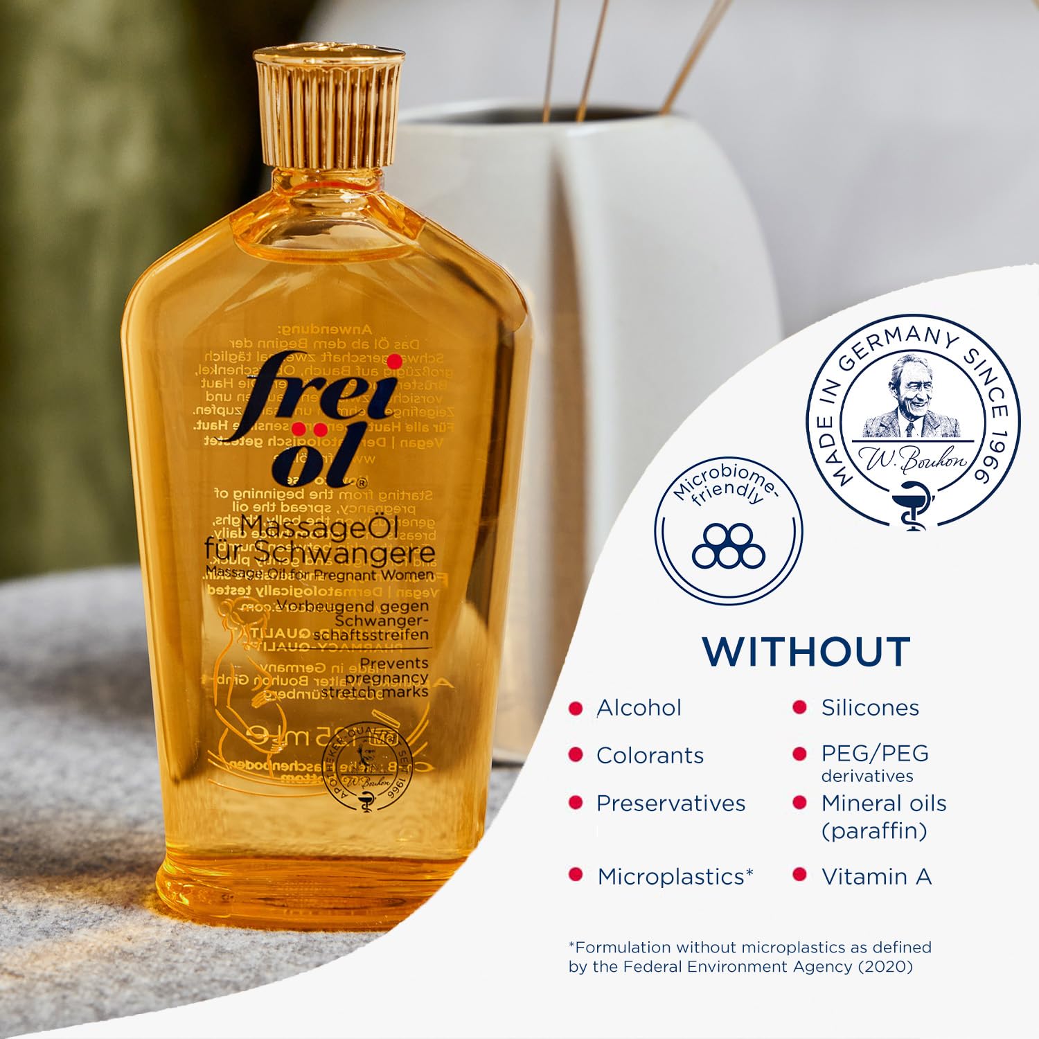 Frei öl Massage Oil applied on hips and thighs for comfortable stretching.