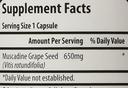 Front view of Fresh Health Nutritions Muscadine Seed bottle and label