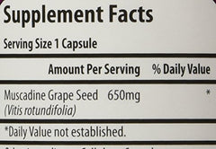 Front view of Fresh Health Nutritions Muscadine Seed bottle and label