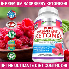 Capsules closeup of FRESH HEALTHCARE Raspberry Ketones for steady energy