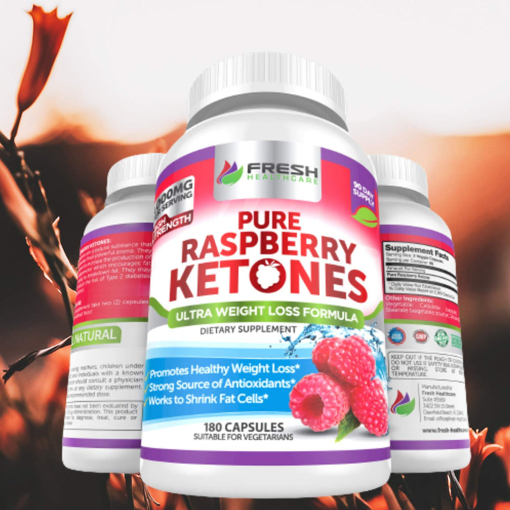 Non GMO seal on FRESH HEALTHCARE Raspberry Ketones package