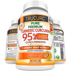 Fresh Healthcare Trucurc turmeric capsules close-up for potent joint support.