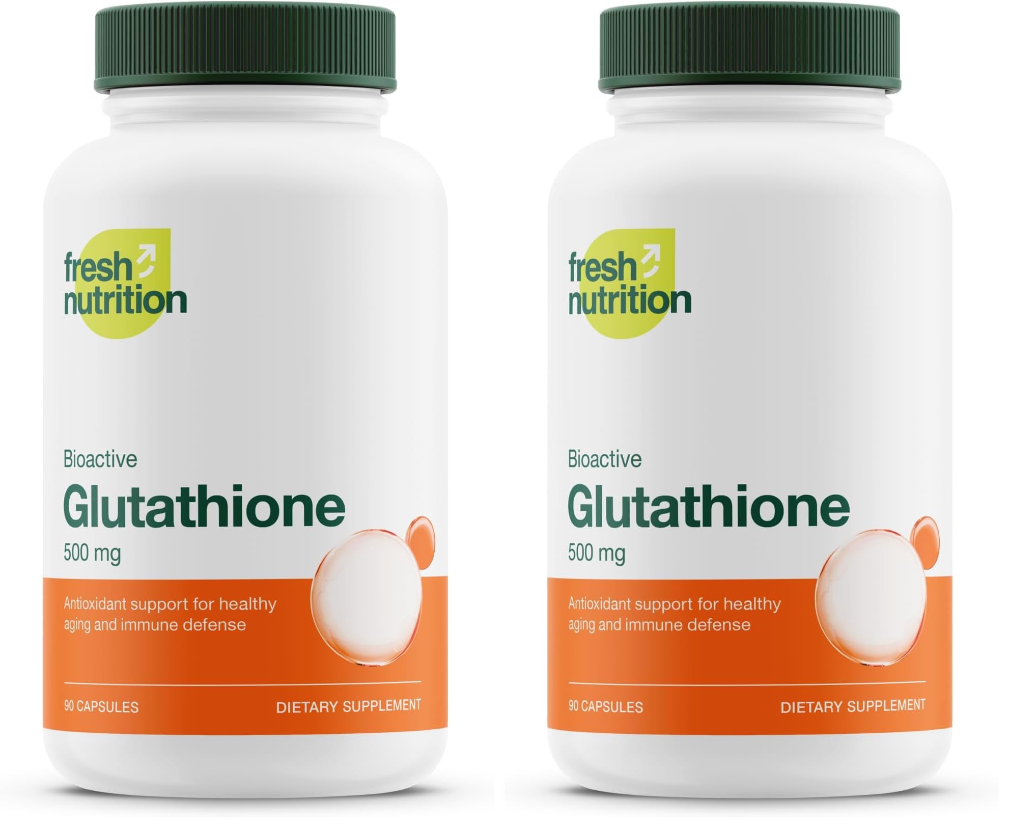 Fresh Nutrition glutathione capsules bottle front for daily wellness support