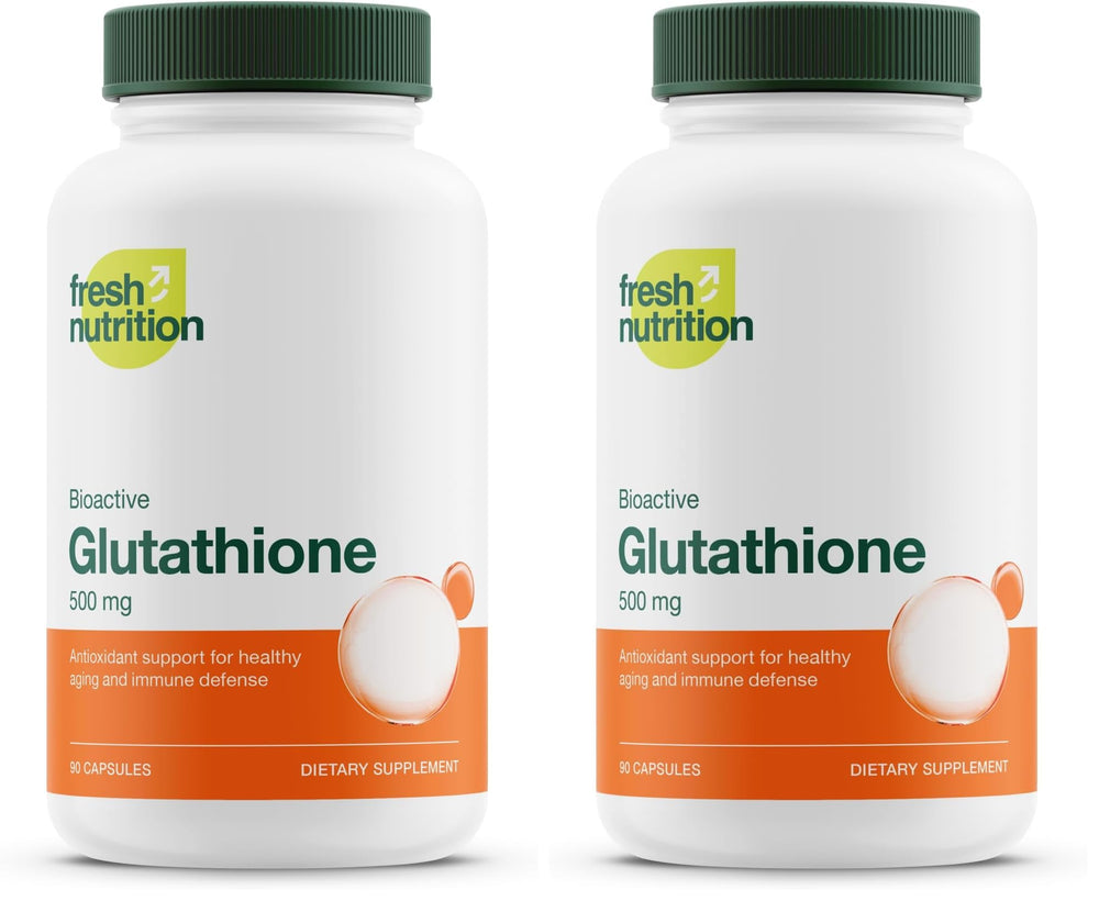 Fresh Nutrition glutathione capsules bottle front for daily wellness support