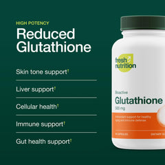 Fresh Nutrition glutathione capsule label closeup with DNA verification seal