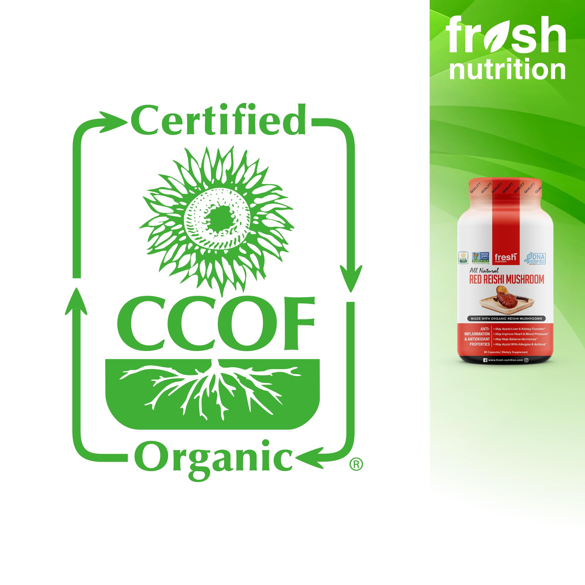 Fresh Nutrition USA-made facility badge for FDA registered and GMP certified production.