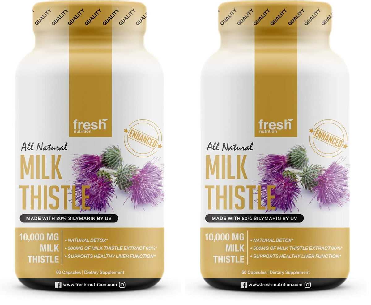 Fresh Nutrition Milk Thistle Capsules label front for easy recognition