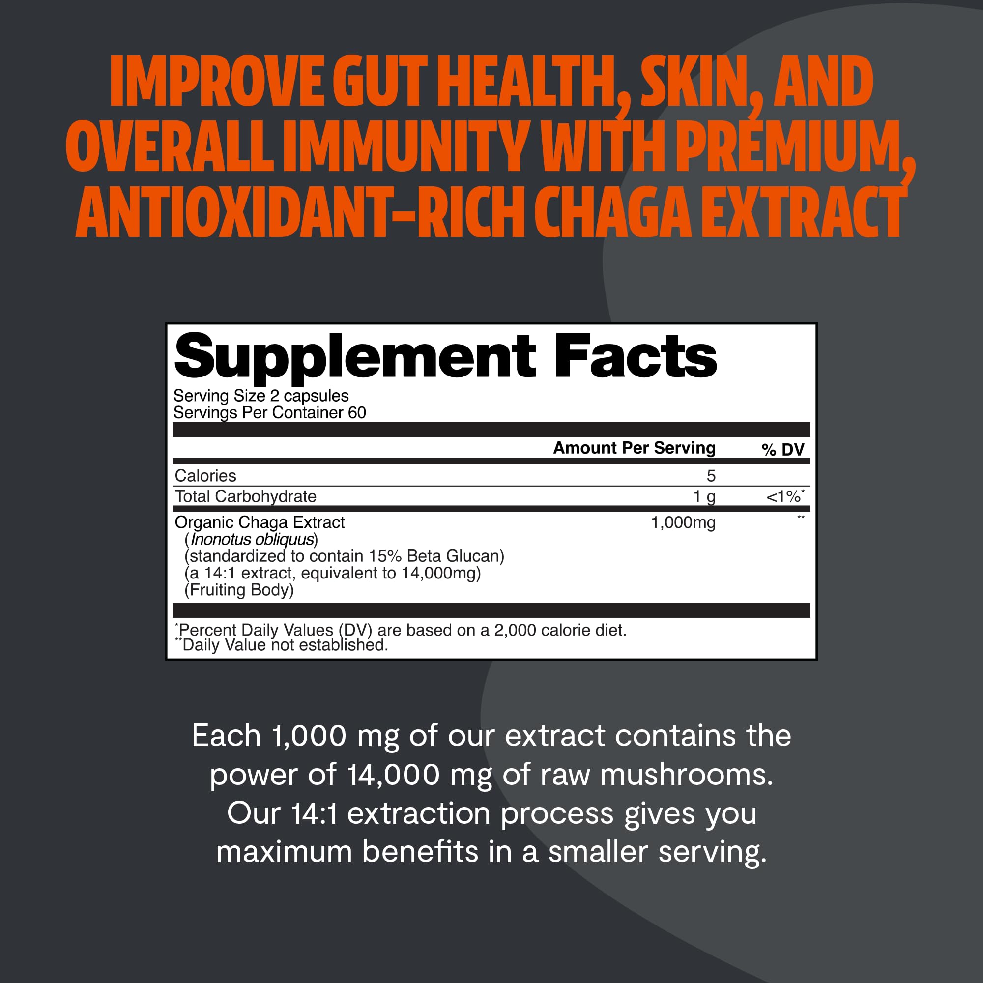 FreshCap Chaga packaging on shelf emphasizes clean ingredients and convenience