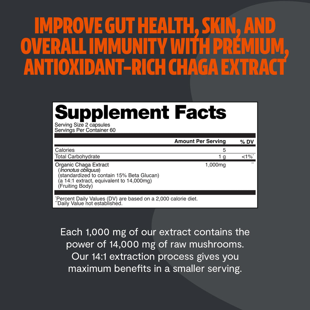 FreshCap Chaga packaging on shelf emphasizes clean ingredients and convenience