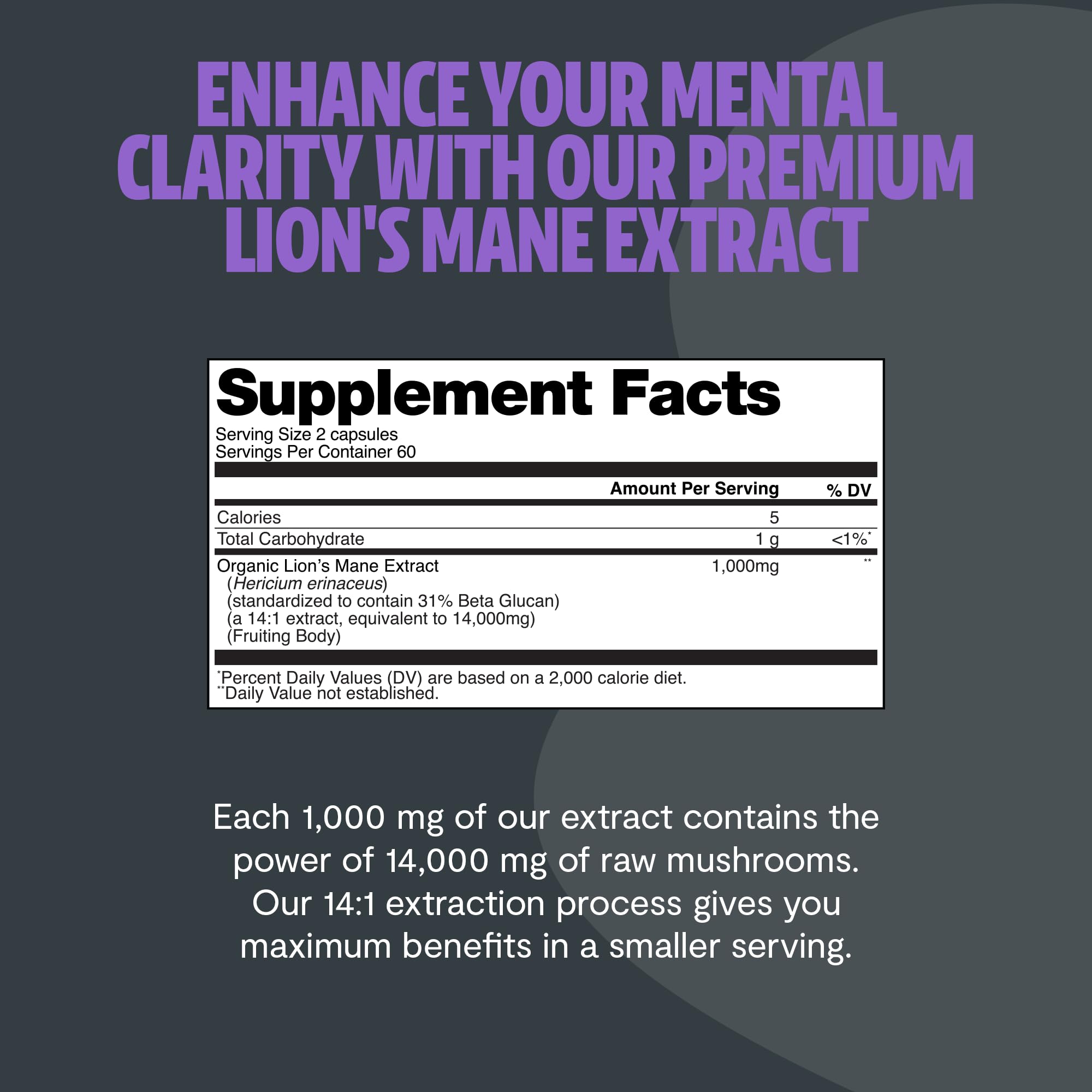 FreshCap Lions Mane Made in USA label, trusted manufacturing.