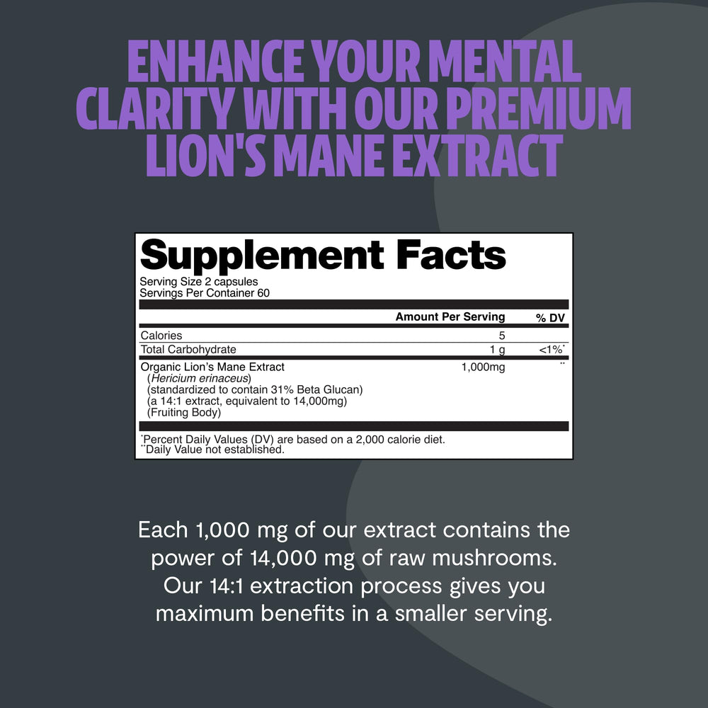 FreshCap Lions Mane Made in USA label, trusted manufacturing.