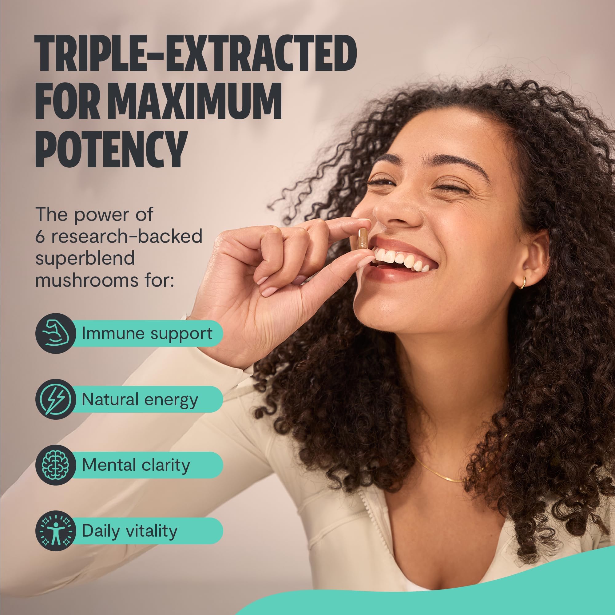 FreshCap bottle pouring capsules showcases simple daily dosing routine.