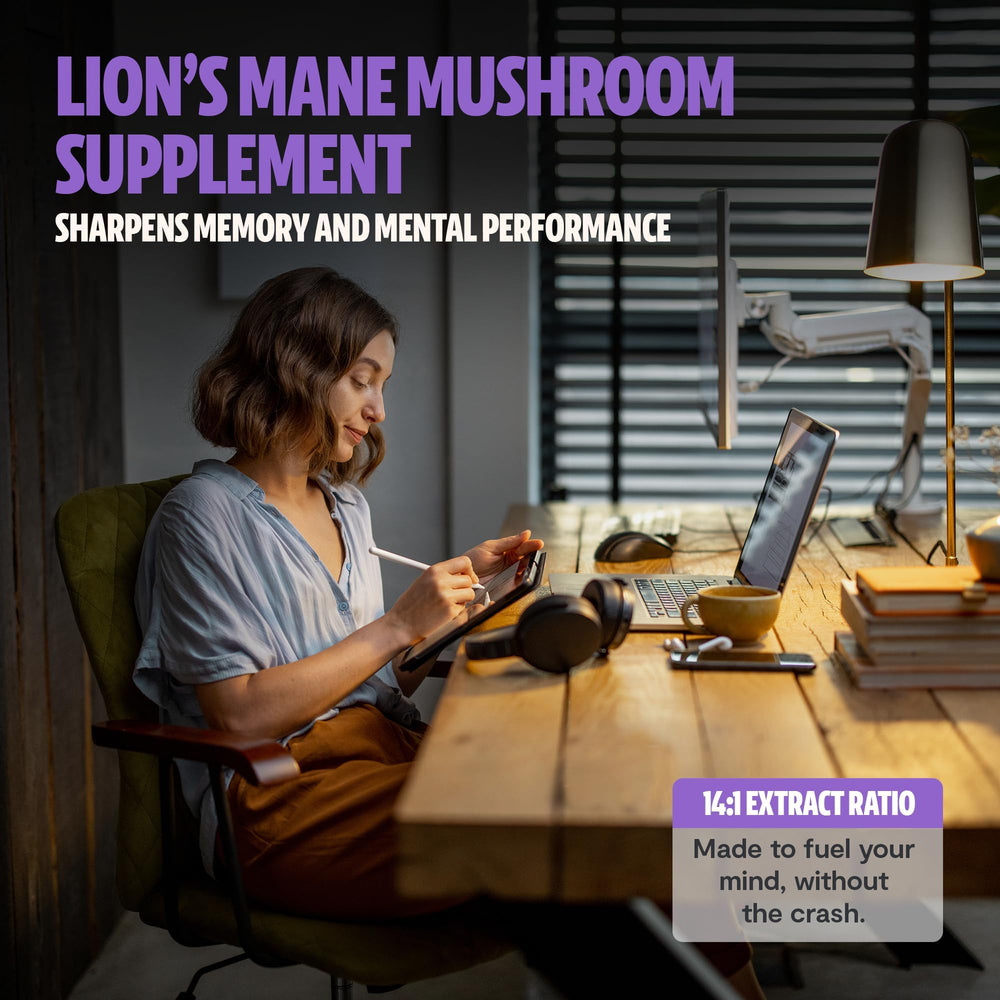 FreshCap Mushrooms Lions Mane powder serving dish illustrating simple daily dose