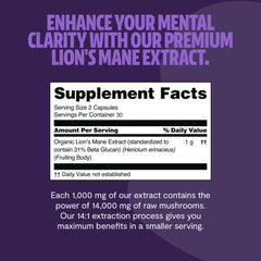 FreshCap Lion's Mane organic certification label signals trusted quality