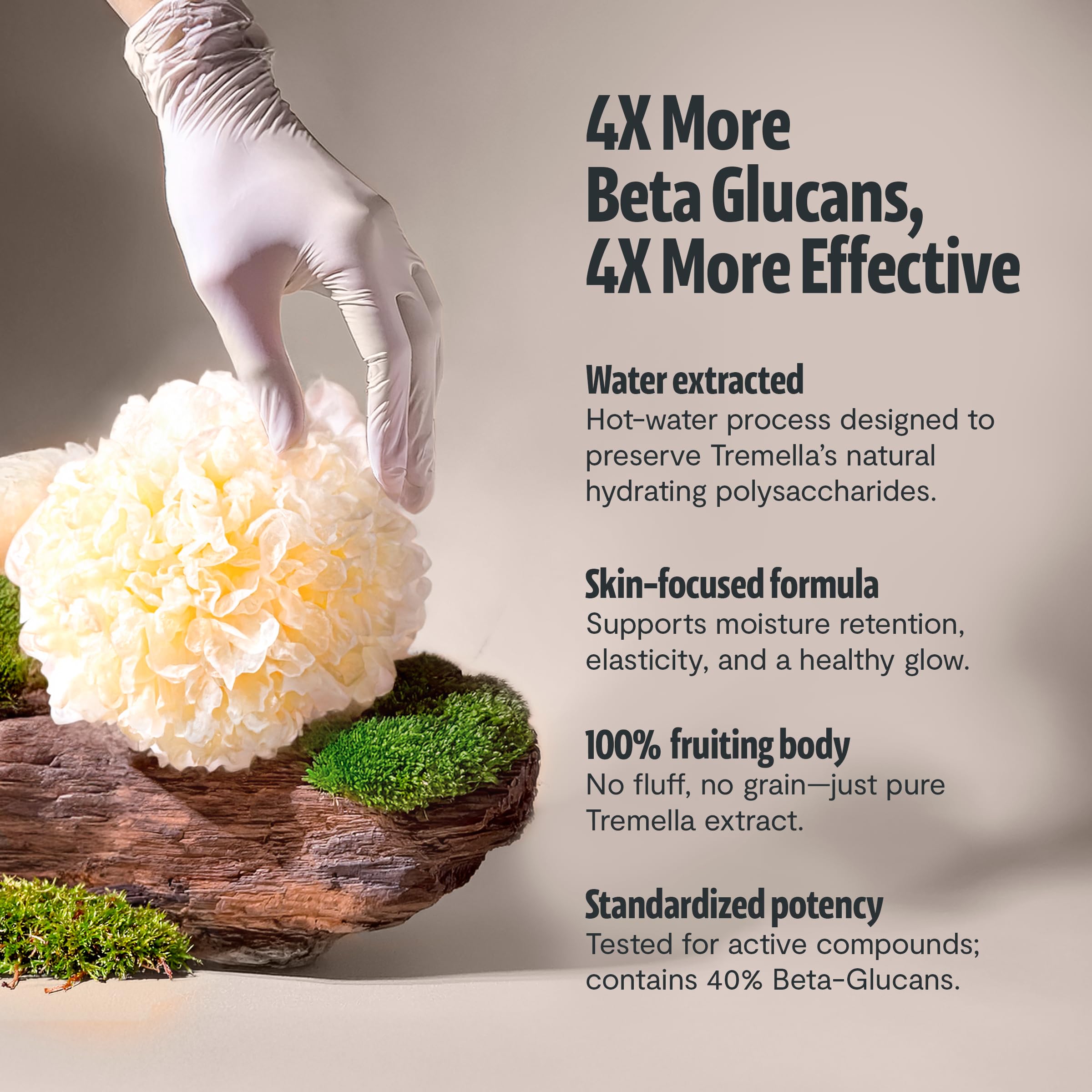 Pouring FreshCap Tremella capsules from the bottle for daily beauty support.