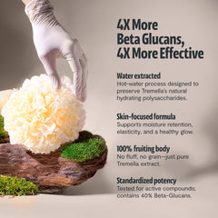 Pouring FreshCap Tremella capsules from the bottle for daily beauty support.