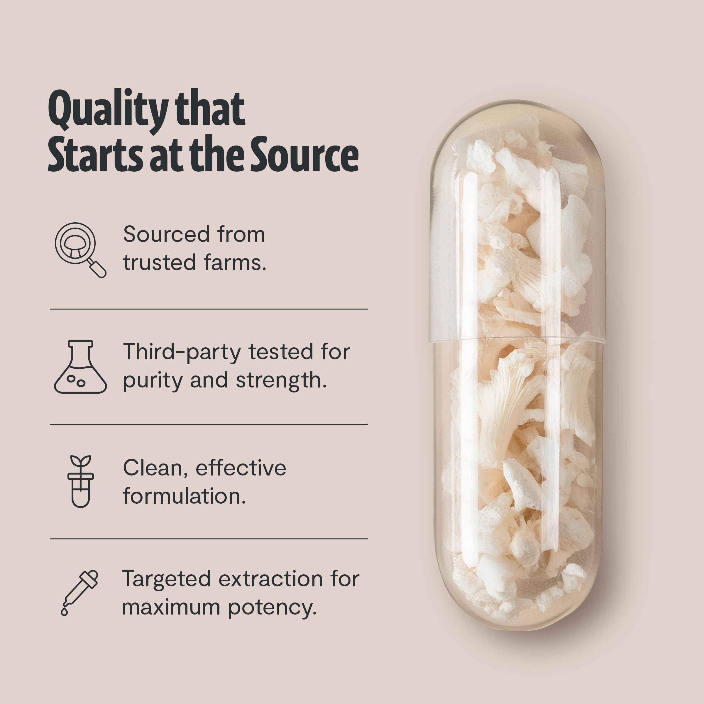 Spoon-dispense setup with FreshCap Tremella capsules for easy daily use.