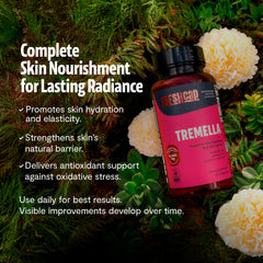 Organic certification seal on FreshCap Tremella packaging signals purity.
