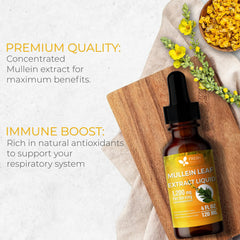 FRESHDRINKUS Mullein Liquid label close-up shows natural ingredients