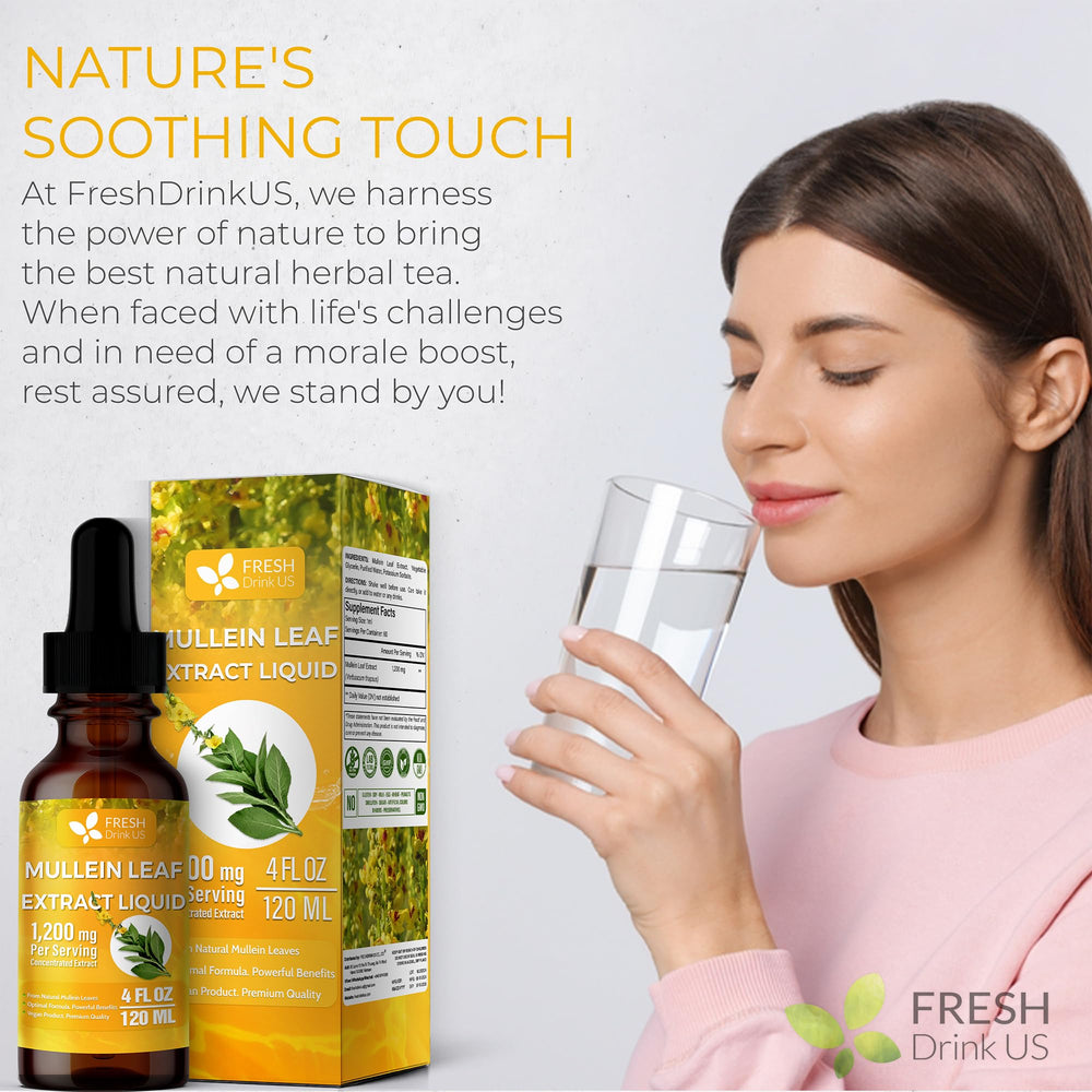 FRESHDRINKUS Mullein Liquid travel-friendly bottle on the go