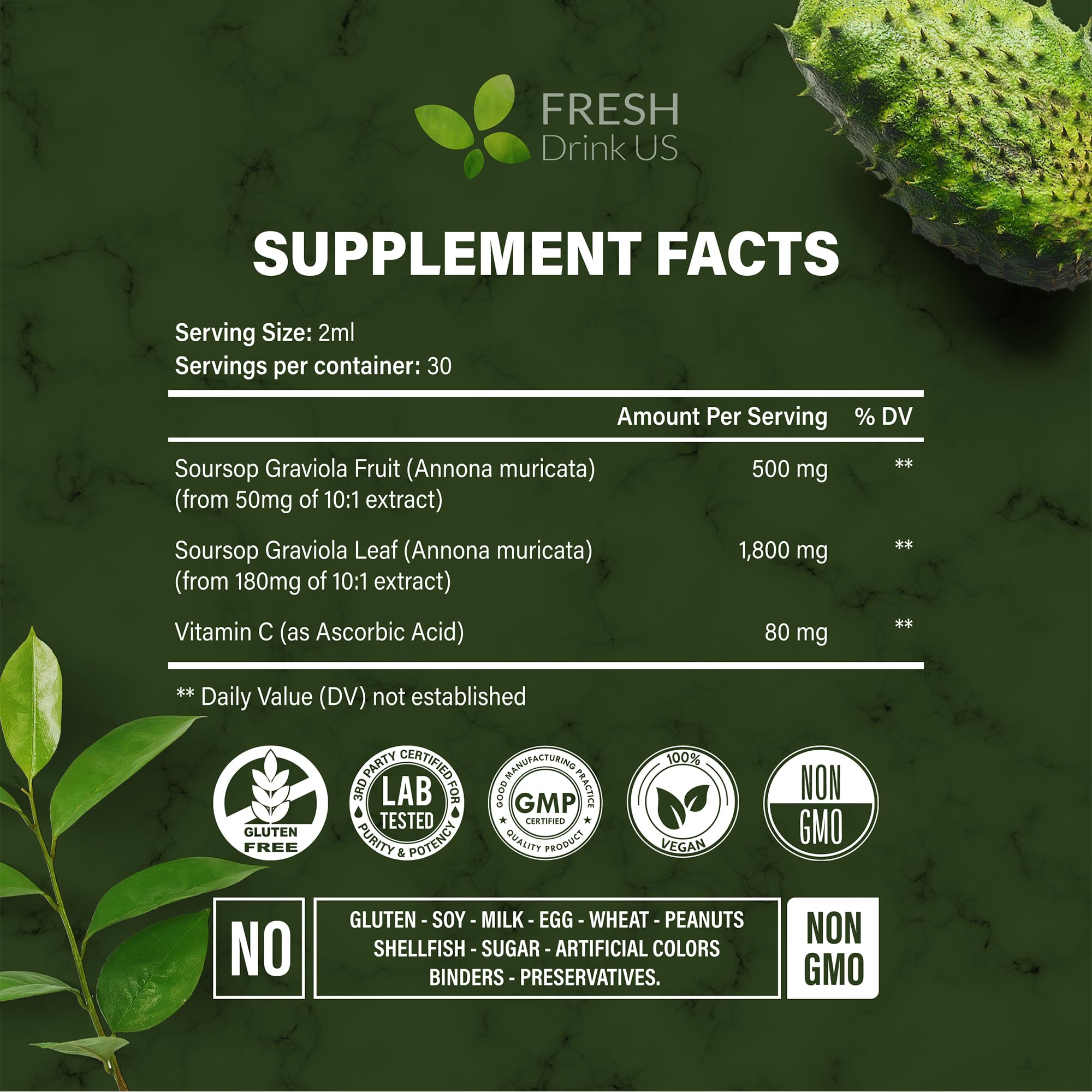 FRESHDRINKUS Soursop dropper-use demonstrates precise daily dosing