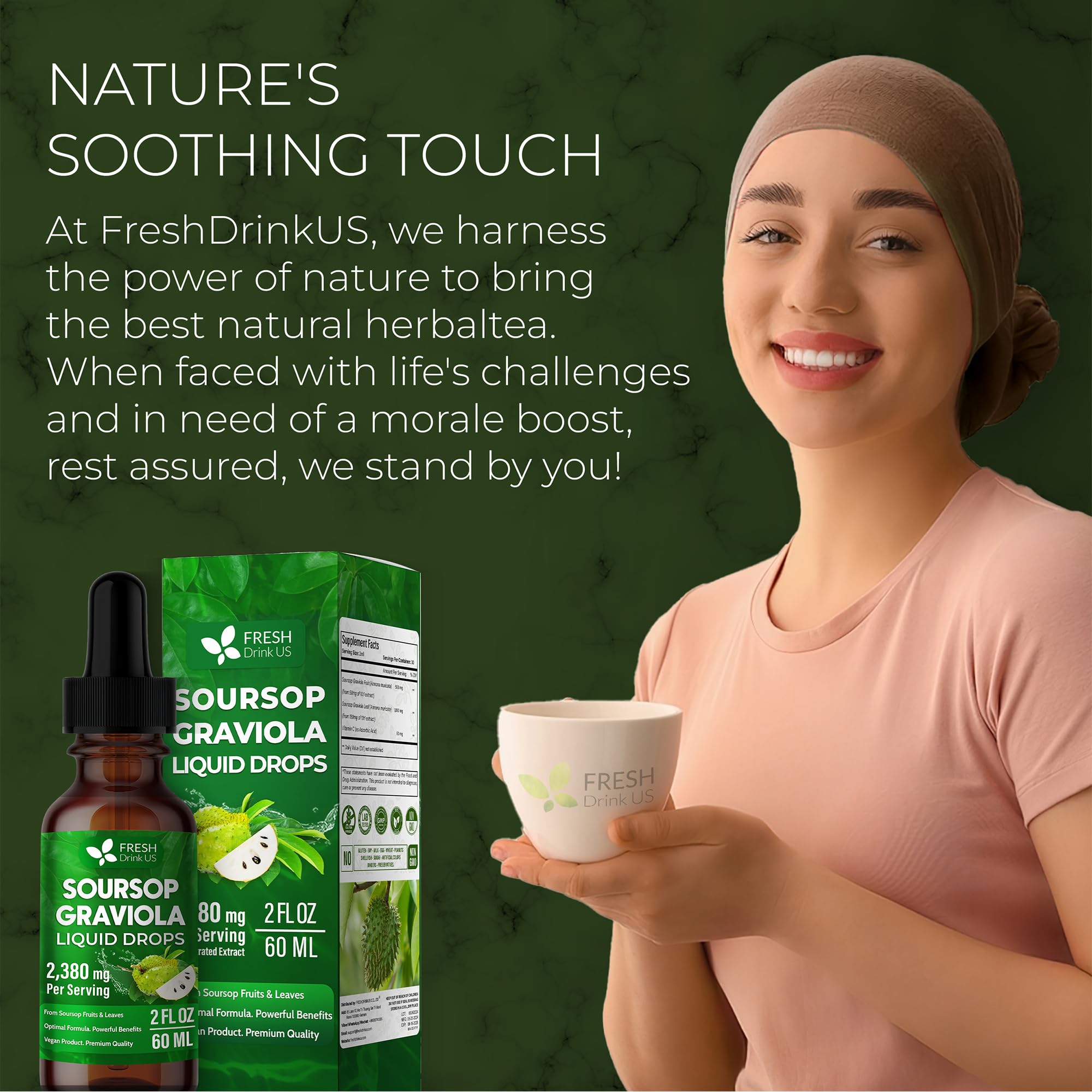 FRESHDRINKUS Soursop GMP-certified badge signals strict quality control