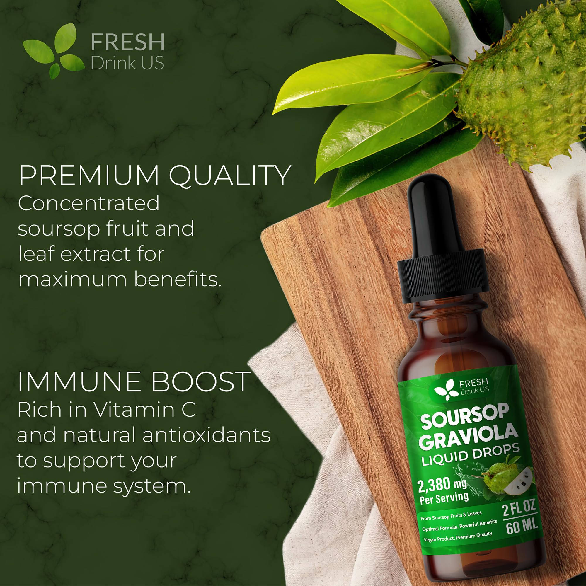 FRESHDRINKUS Soursop liquid pour enabling on-the-go consumption