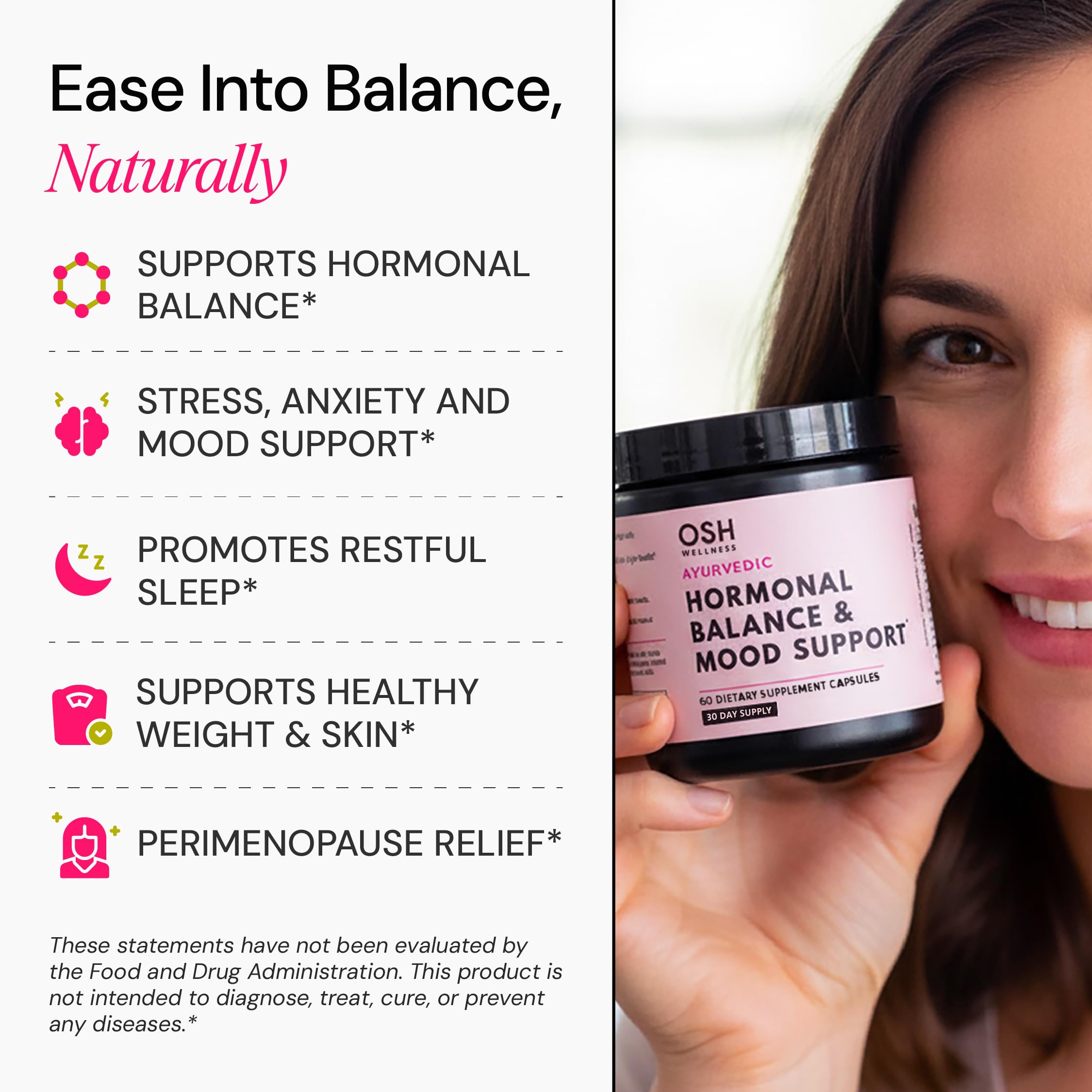 Freshly Moms Ayurvedic Hormone Balance daily capsules support easy two-capsule routine