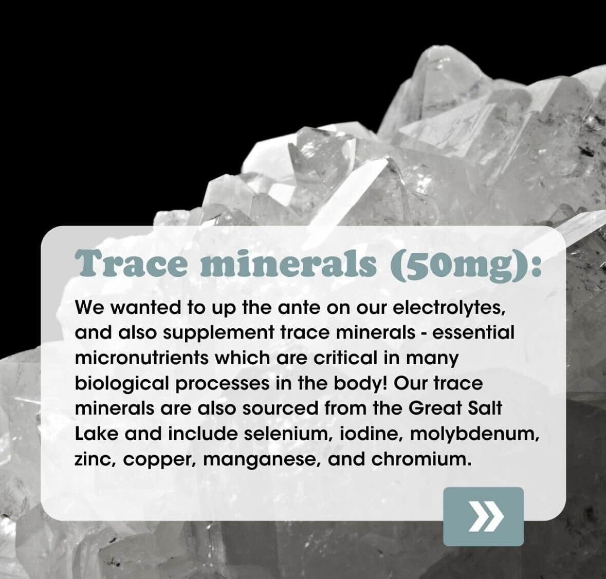 Fringe Electrolyte and Mineral Mix provides magnesium and potassium for balance.