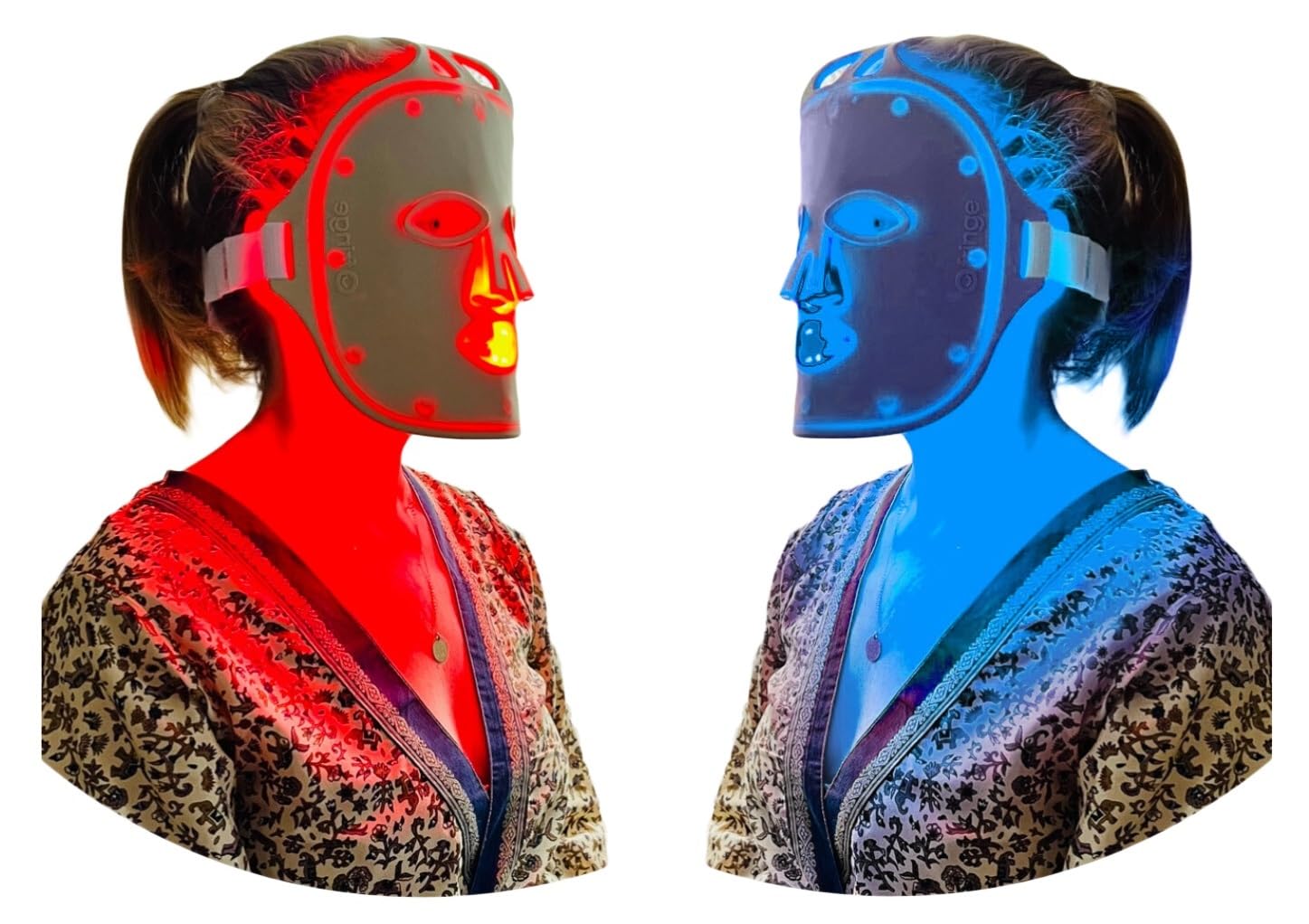 Fringe red light face mask emits 660nm light for a soothing facial glow