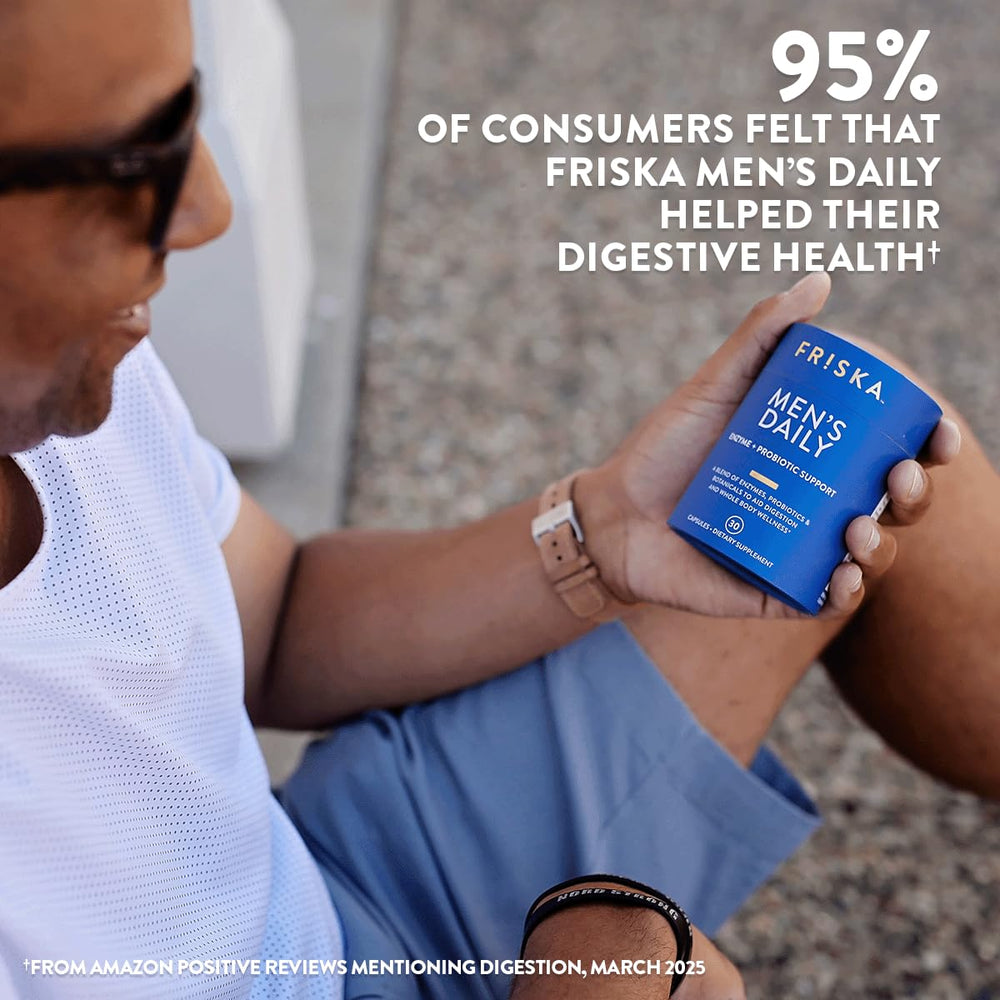 Friska Men’s Daily USA-made packaging highlighting quality