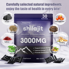 Fristfei Shilajit Gummies close-up texture for bite-sized convenience.