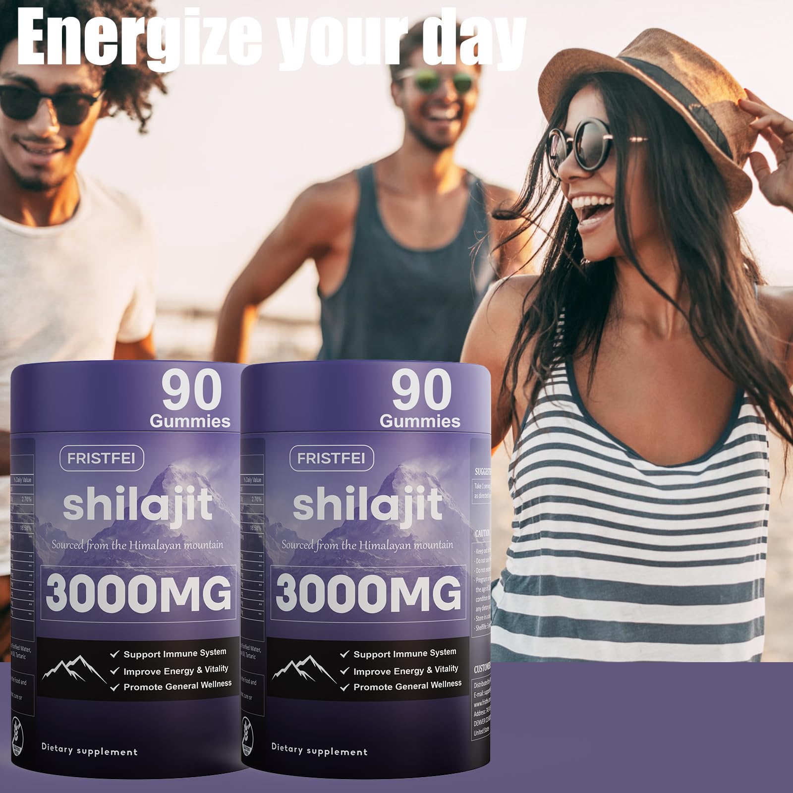 Fristfei Shilajit Gummies nutrition label illustrates minerals.