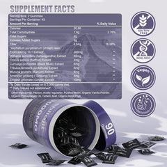 Fristfei Shilajit Gummies packaging back, highlights minerals and daily wellness benefits.