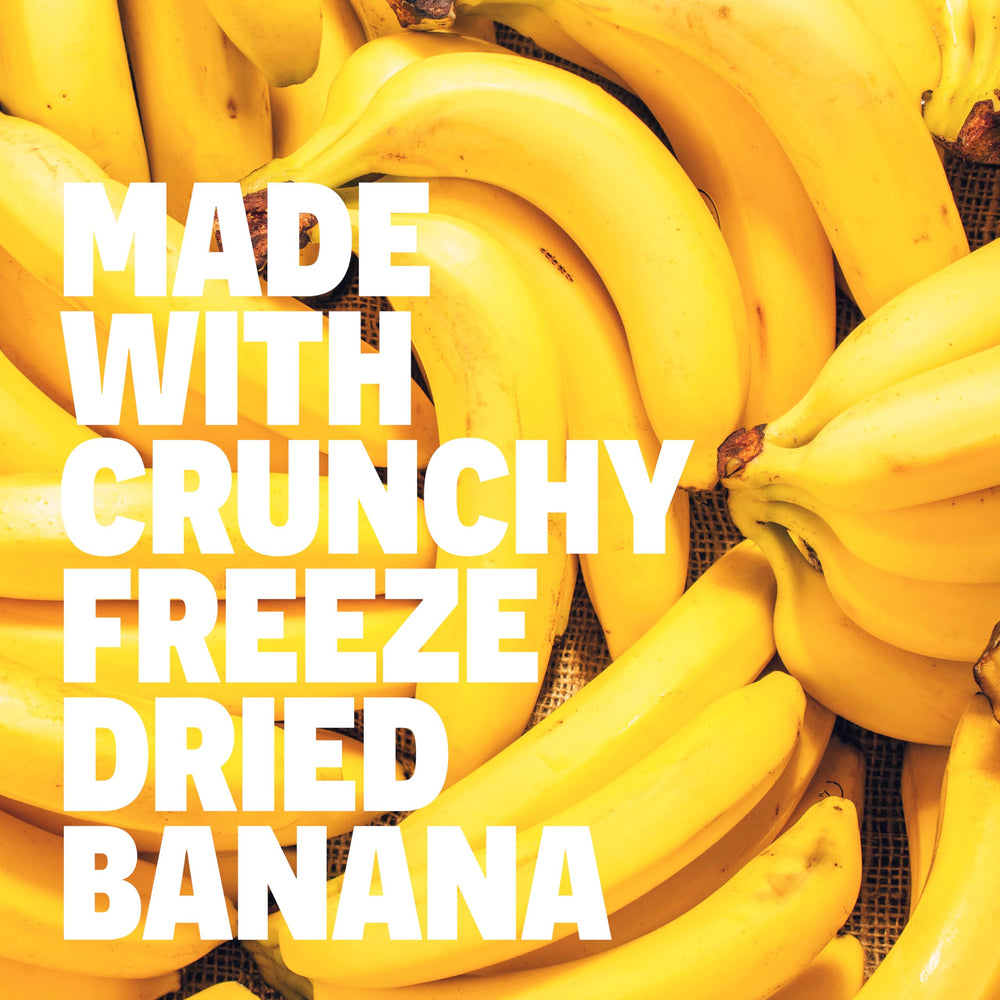 Unwrapped FRO PRO Banana Crunch bar highlights natural ingredients and a clean label.